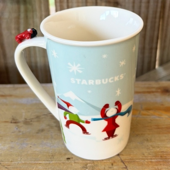 Starbucks 2011 Holiday Winter Fun Collector Mug Figural Red Airplane Handle 8oz - Picture 2 of 9